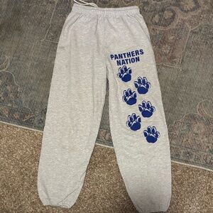Gildan Gray Pitt Panthers Joggers with Blue Paw Print